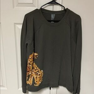 Anthropologie Dark Olive Crewneck Sweatshirt